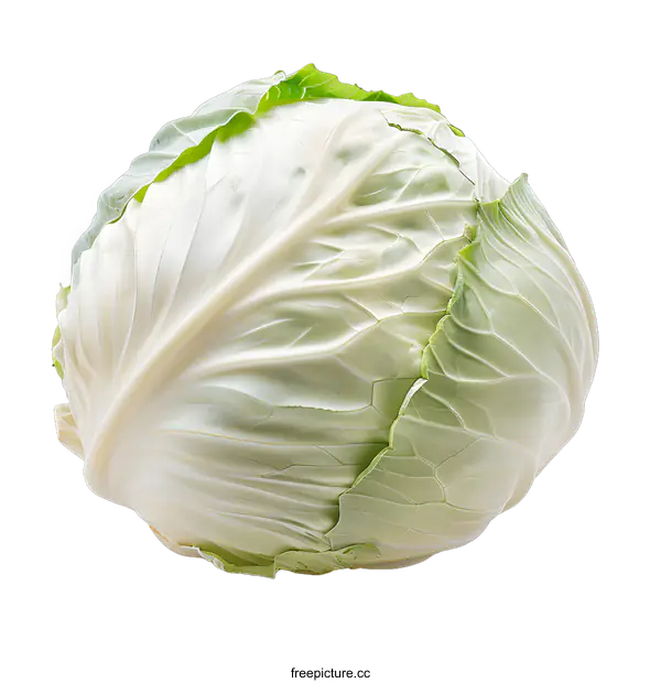 [Transparent Background PNG]Fresh white cabbage isolated on white background