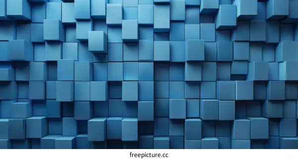 Abstract Background with Blue Cubes
