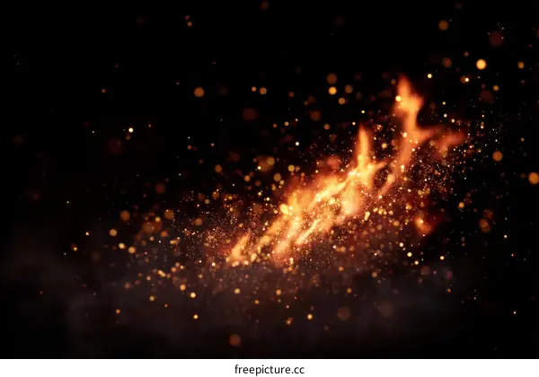 Abstract Fire Sparks Background Image