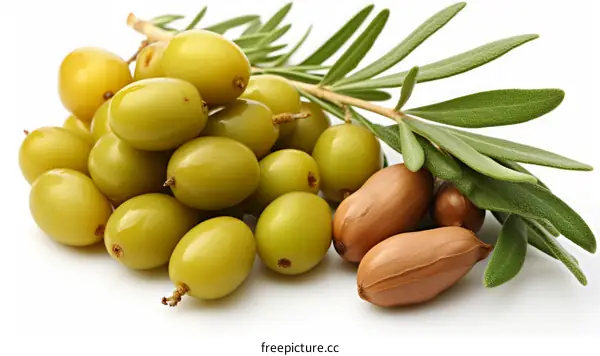 Green olives and nuts with rosemary