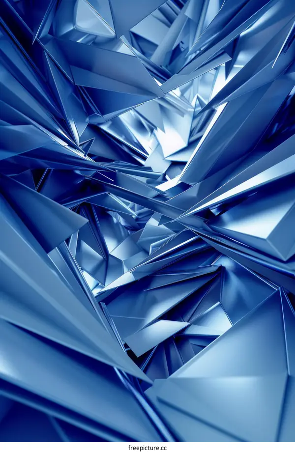 Blue 3D geometric shapes