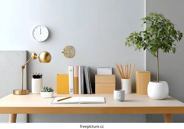 Modern Minimalist Home Office Workspace