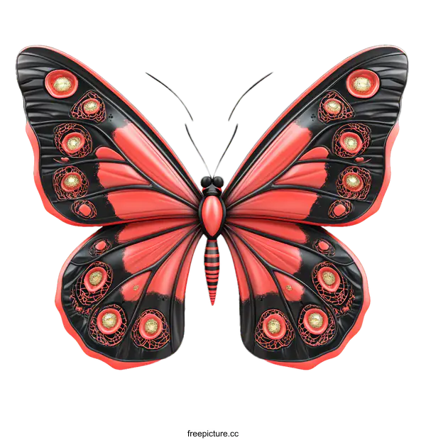 [Transparent Background PNG]3D Illustration of a Decorative Butterfly