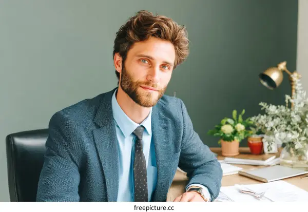 Businessman in a modern office setting