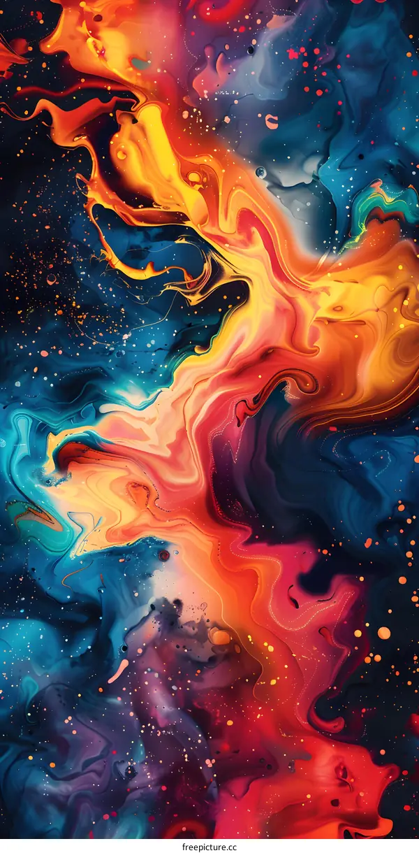 Colorful liquid is flowing