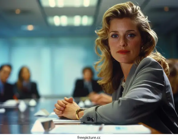 Confident businesswoman chairing a meeting