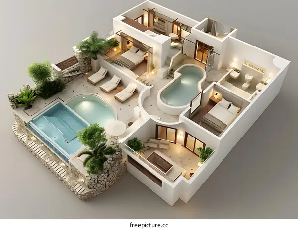 Luxury Resort Swimming Pool Villa