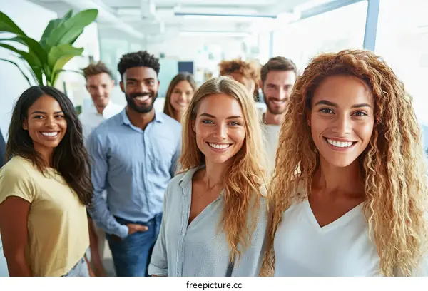 Diverse group of happy business colleagues