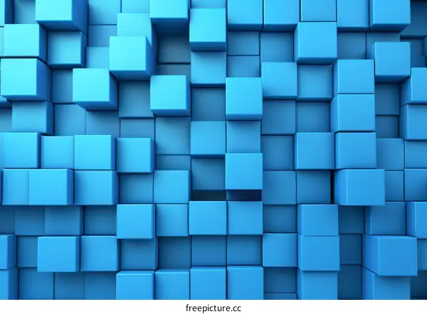Blue abstract cubes background