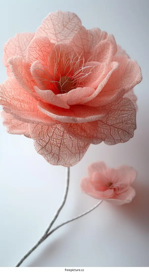 A beautiful pink silk flower made of petals