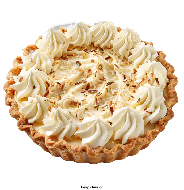 [Transparent Background PNG]Coconut Cream Pie on White Background
