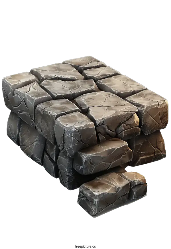 [Transparent Background PNG]Realistic stone platform isolated