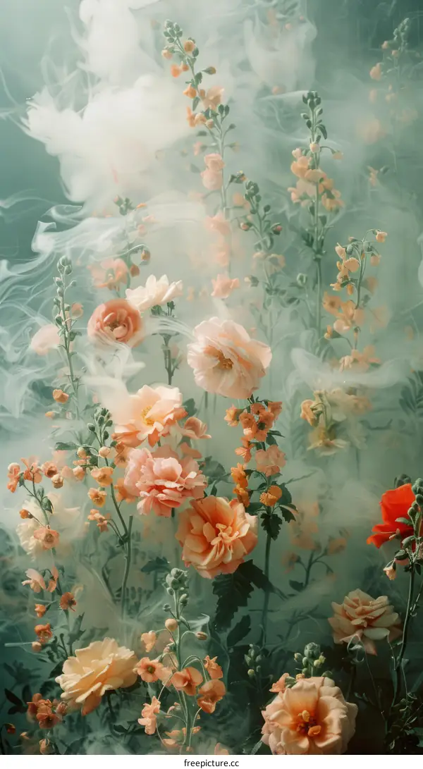 ethereal flowers in a dreamlike setting
