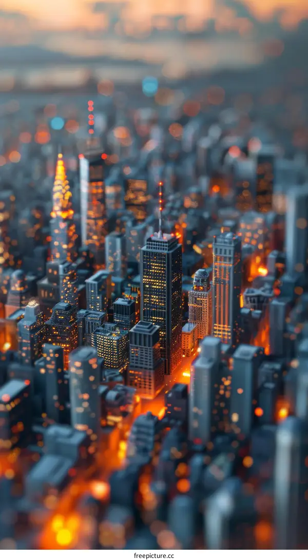 Futuristic Cityscape - 3D Rendered Miniature Model