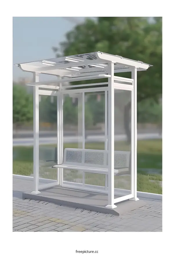 Modern Bus Stop Shelter Design With Glass Walls