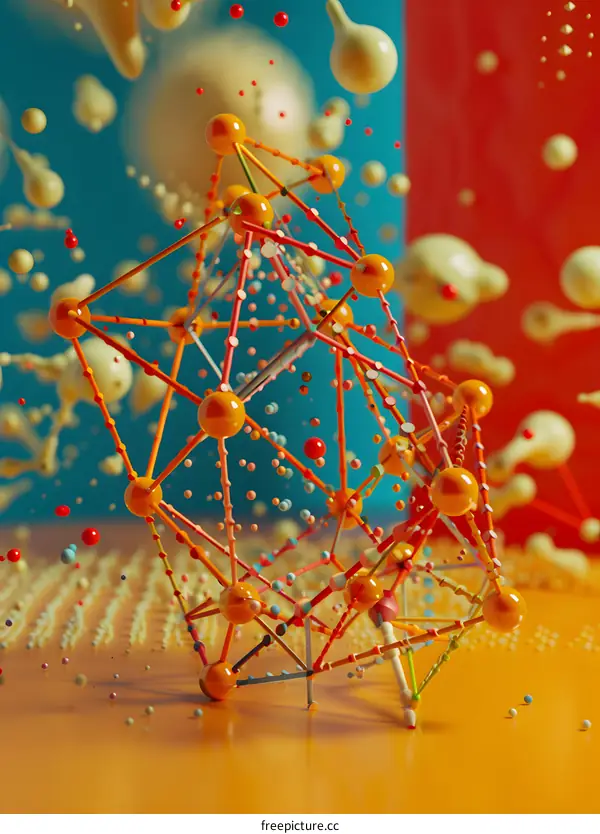 Abstract 3D Colorful Geometric Shapes and Structure