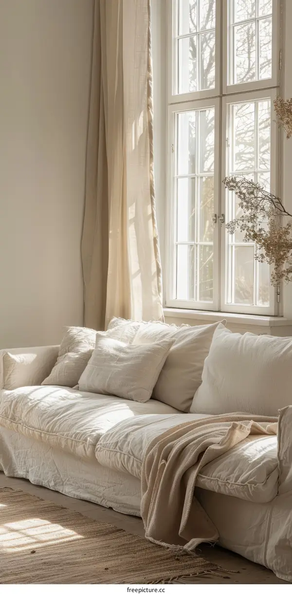 A Minimalist Living Room With a Neutral Color Palette