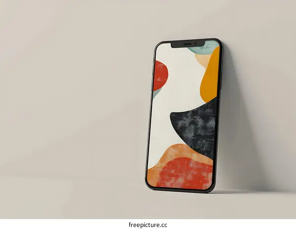 Modern Abstract Phone Wallpaper on a White Background