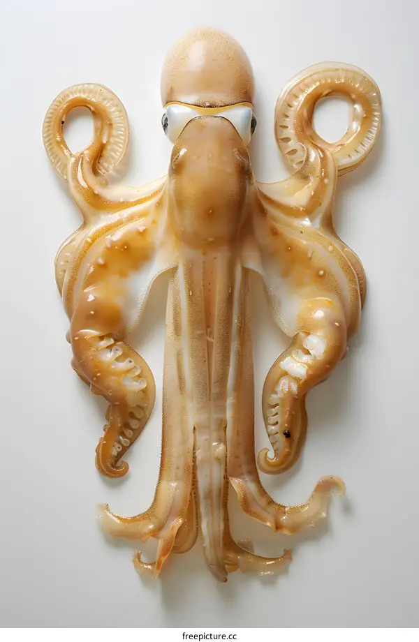 A close up of a squid