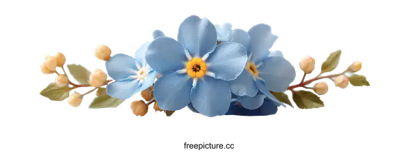 [Transparent Background PNG]Delicate Arrangement of Forget-Me-Nots