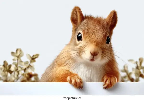 Cute Red Squirrel Looking at the Camera