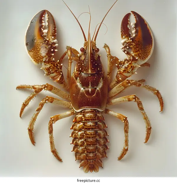 A studio shot of a lobster