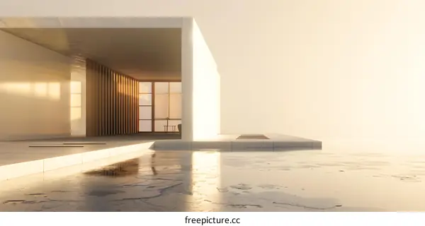 Minimalist Architecture Design with Pool and Wooden Walls