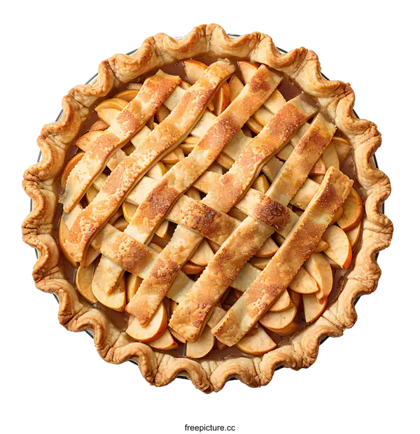 [Transparent Background PNG]Freshly baked apple pie on a white background