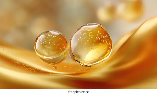 Golden Liquid Orb Abstract Art