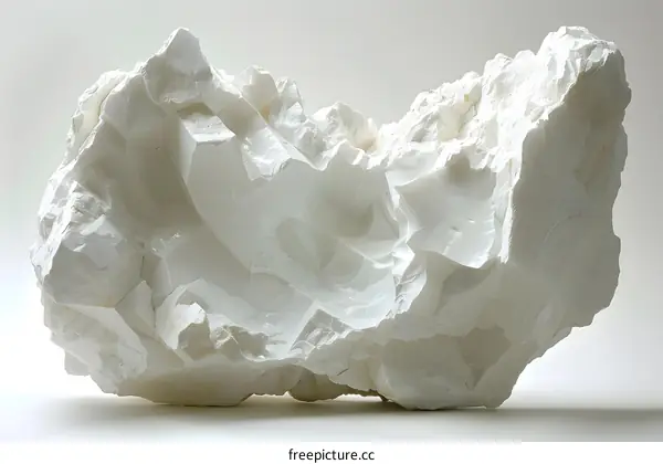 White Stone Sculpture on White Background