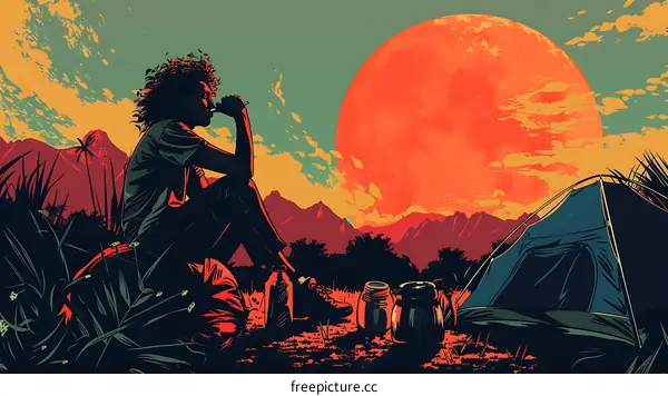 Camping Under the Big Red Moon