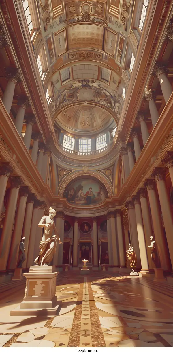 Classical Architecture Interior With Golden Details