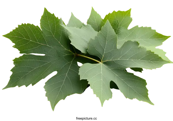 [Transparent Background PNG]Close-up of Fresh Grape Leaves
