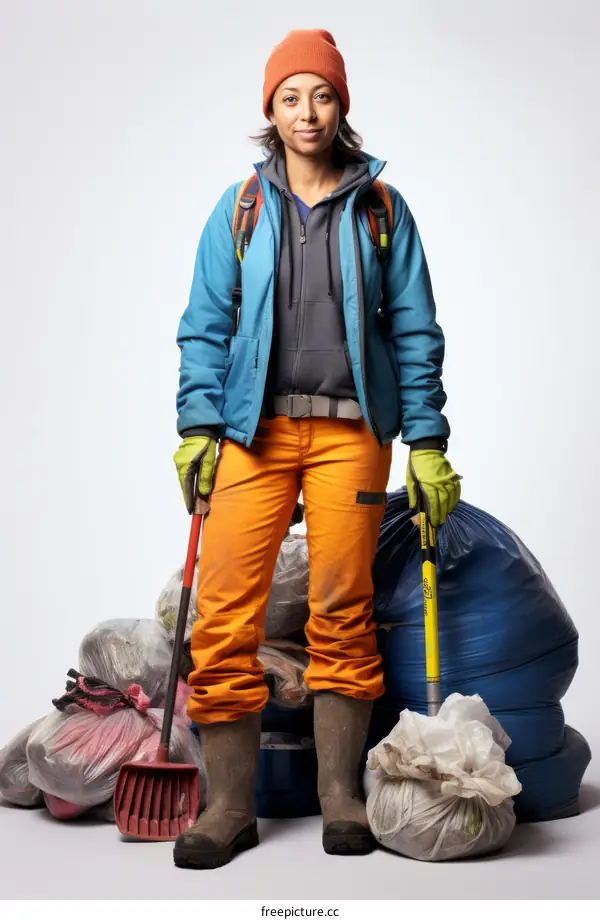 Portrait of a Female African American Sanitation Worker