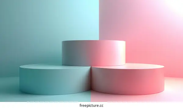 Realistic Pastel Podiums for Product Presentation