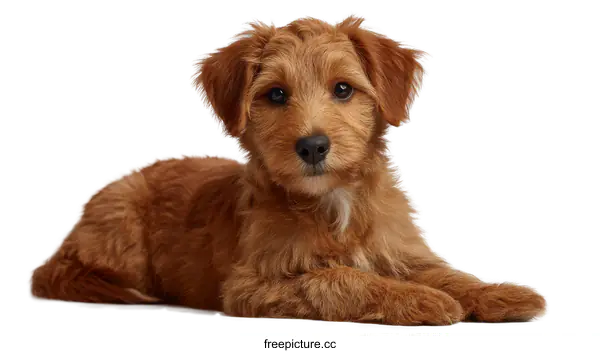 [Transparent Background PNG]Adorable Puppy Lying on White Background