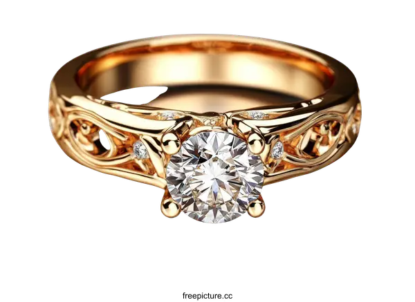 [Transparent Background PNG]Luxury Gold Diamond Ring Design