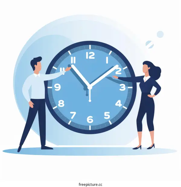 Business Team Adjusting Clock for Deadline