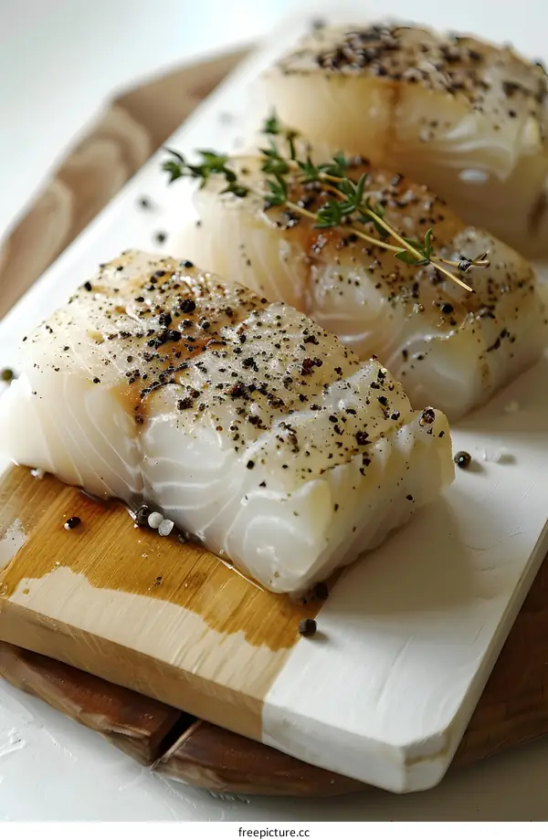 Fresh Cod Fillets Seasoned and Ready to Cook