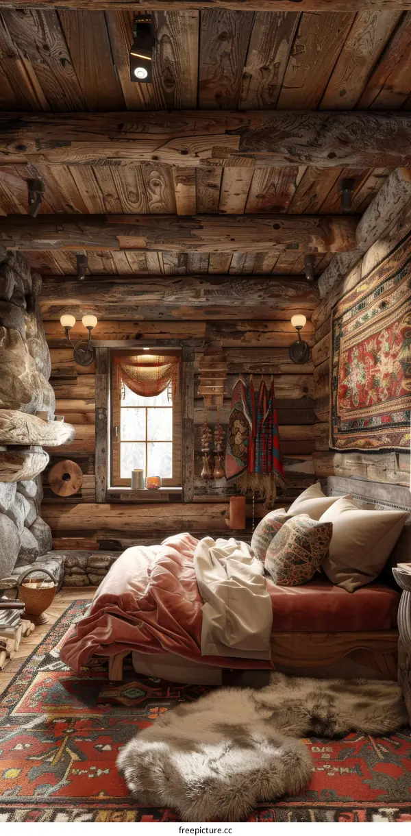 Rustic Cabin Bedroom Interior Design