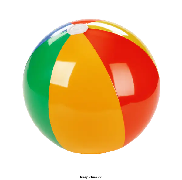 [Transparent Background PNG]Colorful Beach Ball on White Background