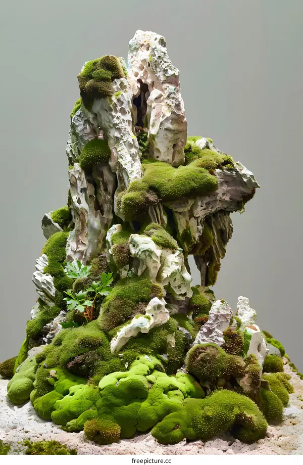 Green Moss Growing on Stone