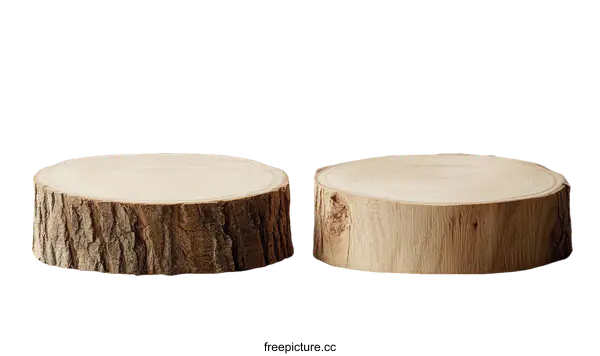 [Transparent Background PNG]Wooden Slice Display Stand for Products