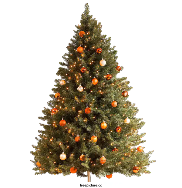 [Transparent Background PNG]Ornate Christmas Tree with Assorted Ornaments