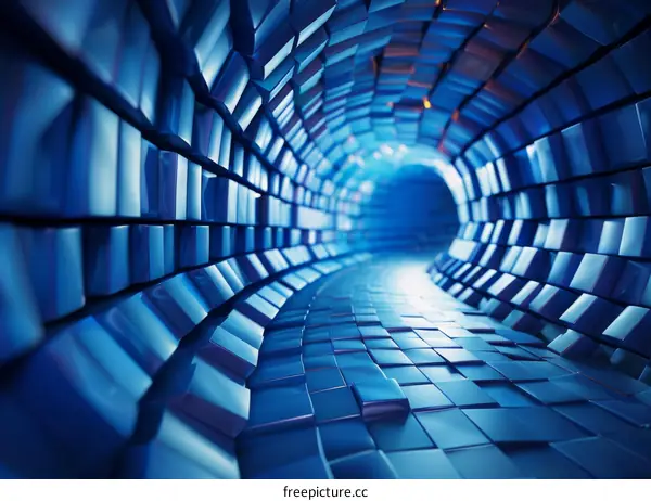 Blue Sci-Fi Tunnel
