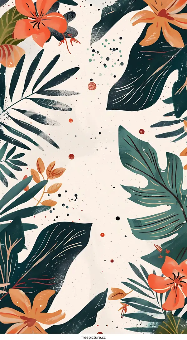 Tropical Leaf Pattern Illustration