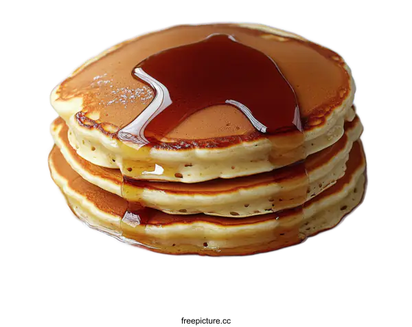 [Transparent Background PNG]Delicious Stack of Pancakes with Maple Syrup