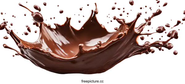 [Transparent Background PNG]Delicious Chocolate Splashing in the Air