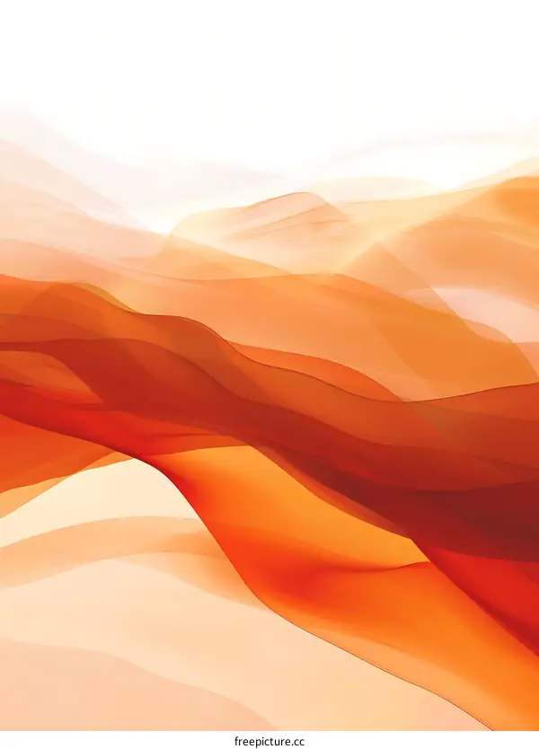 Abstract Orange and White Wavy Lines Background