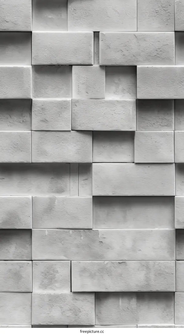Gray and white 3D concrete blocks background texture